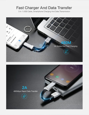 FLOVEME 3 in 1 USB Cable Micro USB