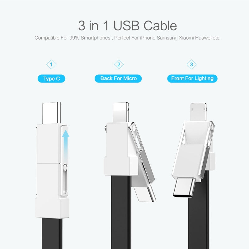 FLOVEME 3 in 1 USB Cable Micro USB